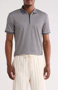 Cactus Man Geo Print Quarter Zip Performance Polo