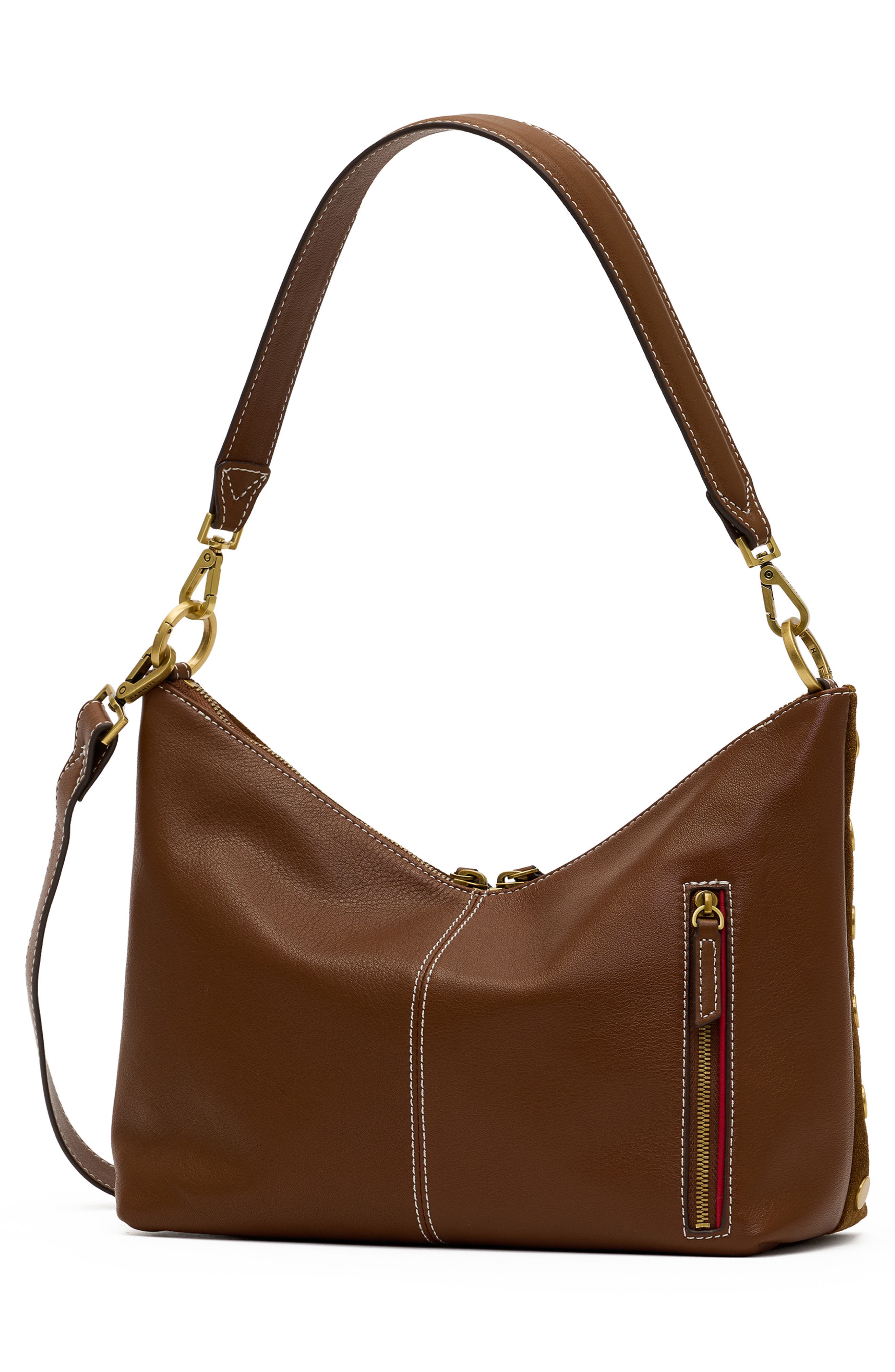 Grace Medium Suede Baguette Bag, Alternate, color, CINNAMON SUEDE/ ANTIQUE GOLD