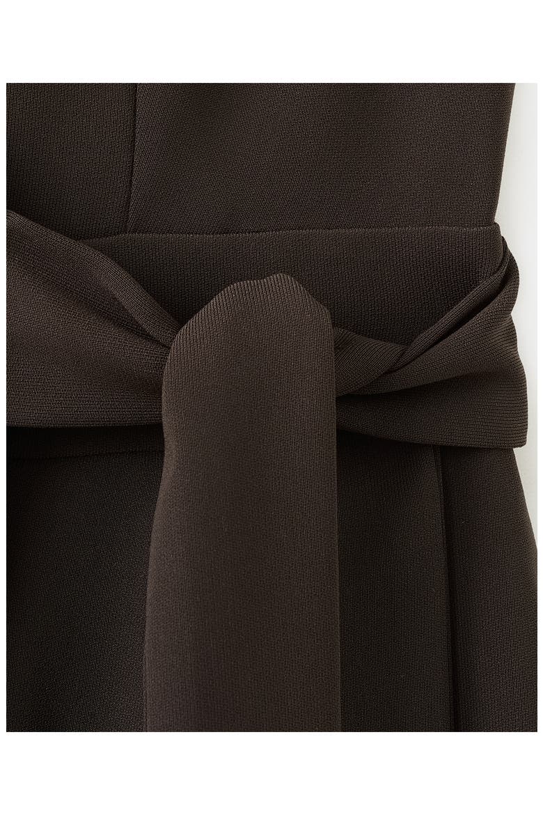 Contrast Piping Faux Wrap Jumpsuit, Alternate, color, CHOCOLATE