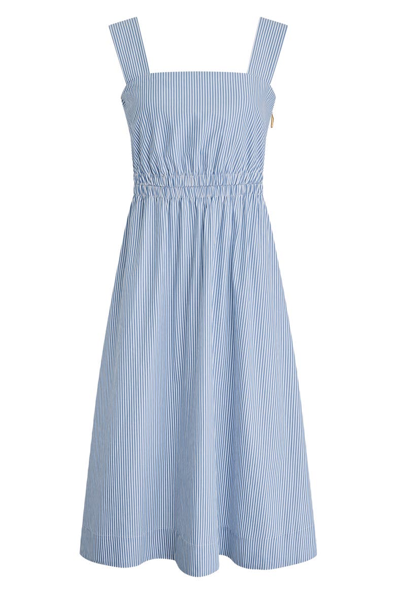 Stripe Midi Dress, Alternate, color, WASHED INDIGO