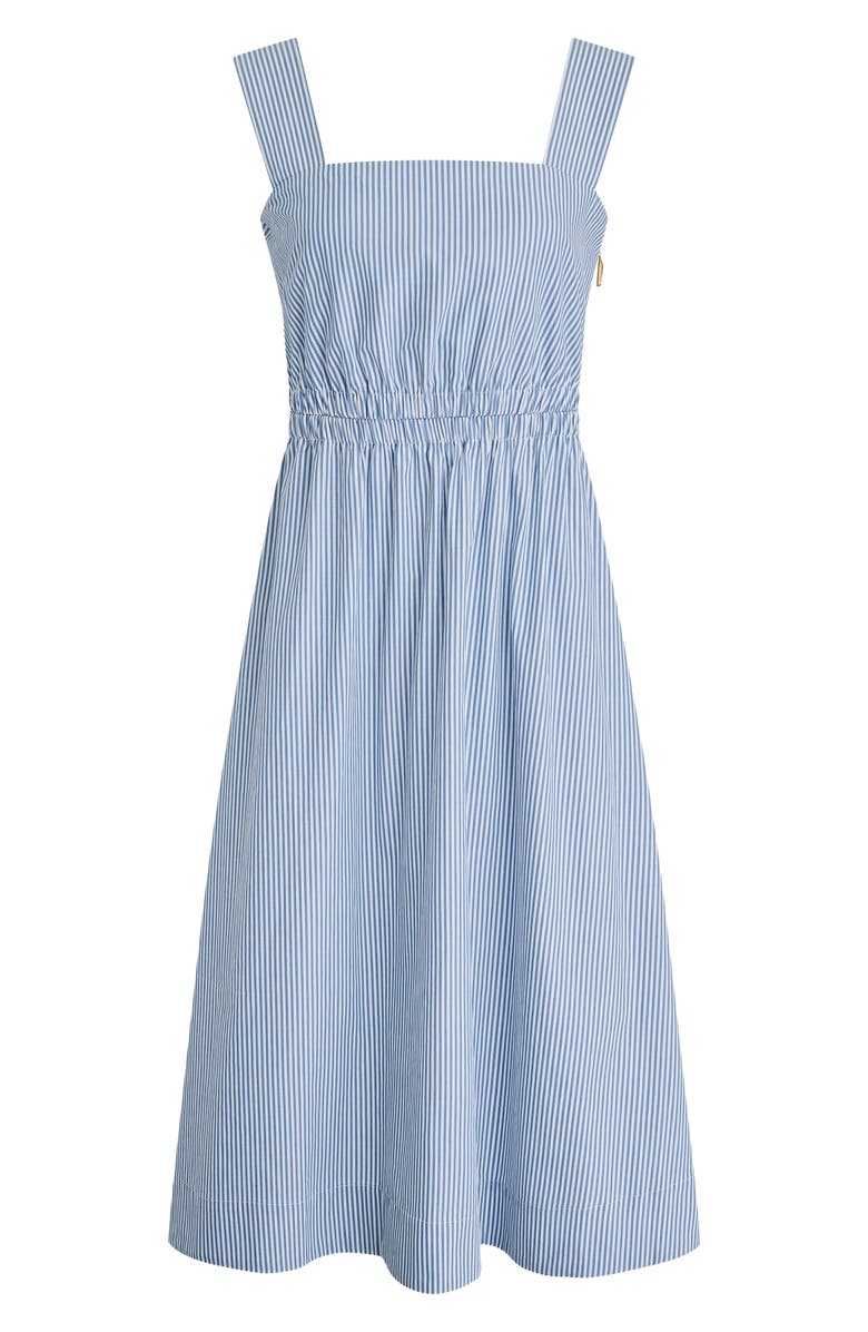 DONNA KARAN WEEKEND Stripe Midi Dress, Alternate, color, Washed Indigo