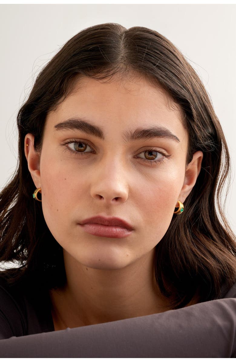 Katie Loxton 'March' Waterproof Gold Birthstone Hoop Earrings, Alternate, color, March