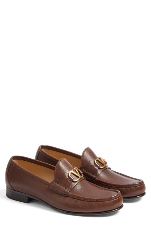 Valentino Garavani Vlogo Loafer In Bark Brown