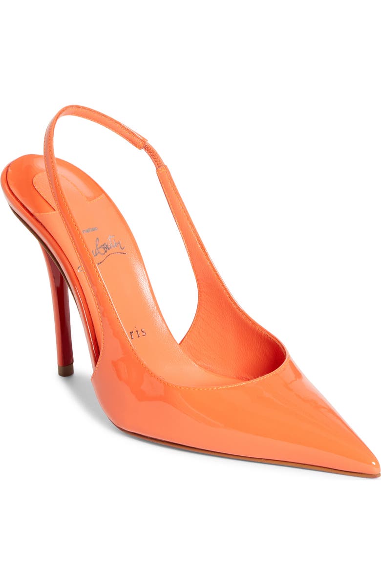 Christian Louboutin 100MM MISS Z SLINGBACK PUMP, Main, color, Caruzo/ Caruzo