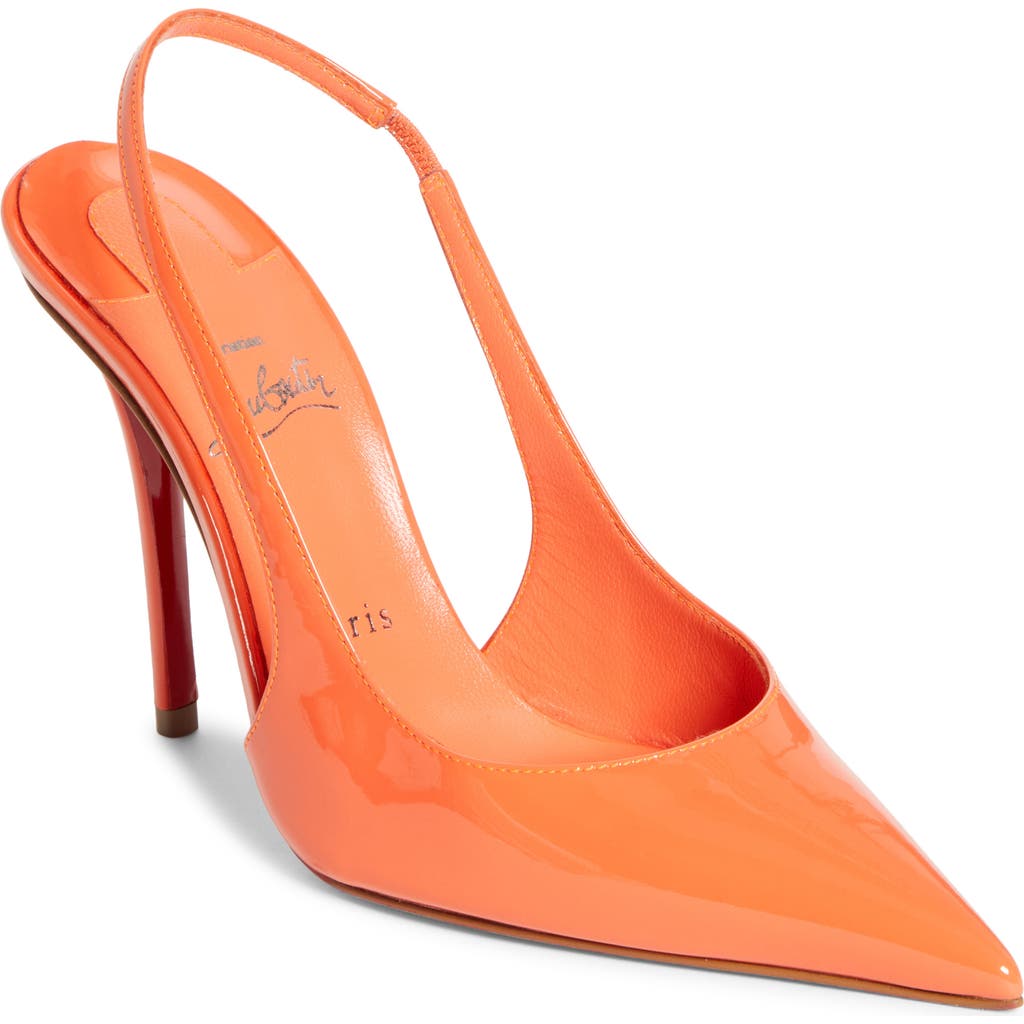 Christian Louboutin Miss Z Pointed Toe Slingback Pump In Orange