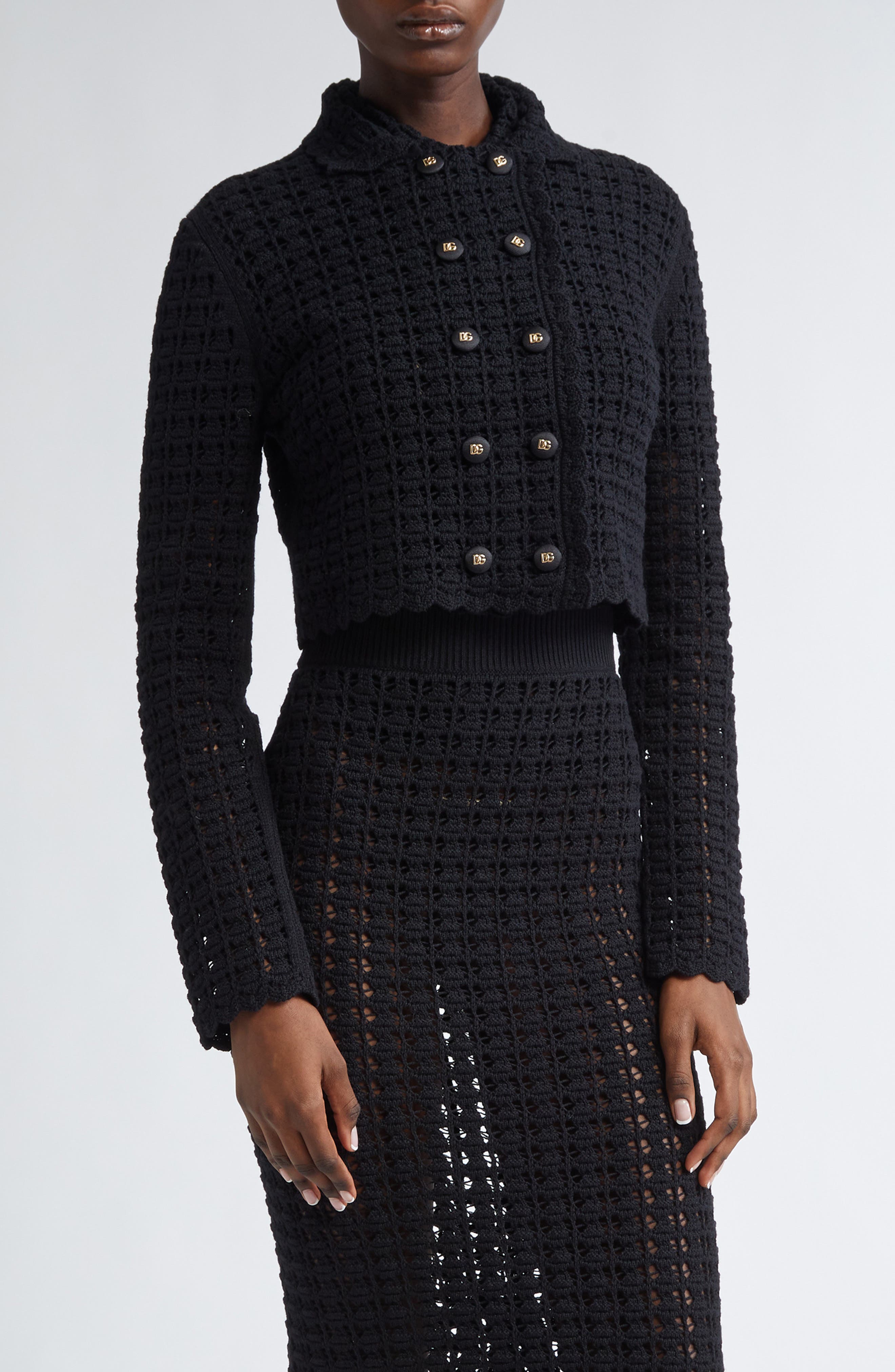 Virgin Wool Crochet Jacket