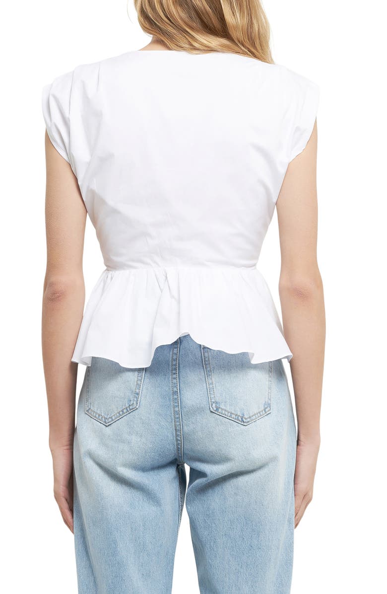 English Factory Double Bow Tie Peplum Top, Alternate, color,