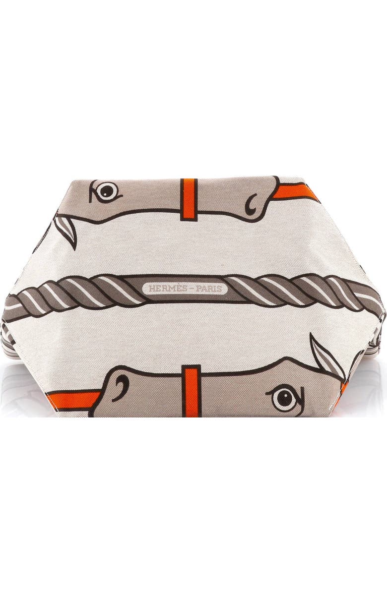 Pre-Owned Hermes Sac Steeple Tote Printed Toile with Wood, Alternate, color,