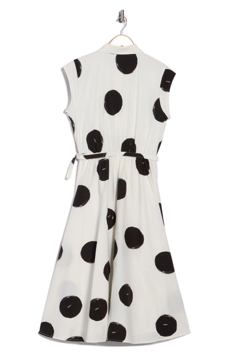 T Tahari Polka Dot Sleeveless Fit & Flare Dress, Alternate, color, Exploded Dot Print