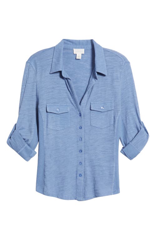 Caslonr Caslon(r) Roll Tab Knit Shirt In Blue Colony