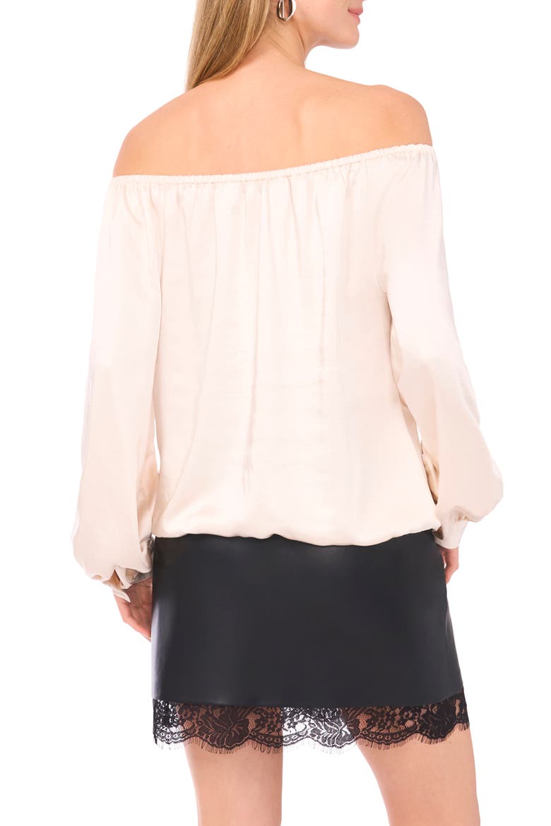 Off the Shoulder Satin Top, Alternate, color, BIRCH