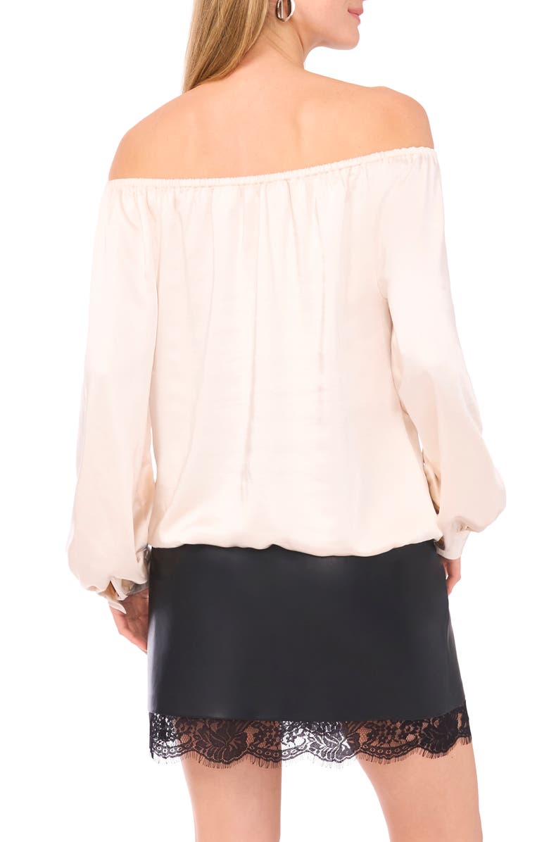 Vince Camuto Off the Shoulder Satin Top, Alternate, color, Birch