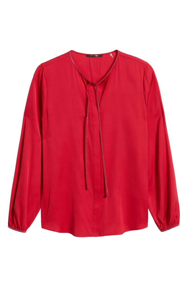 KOBI HALPERIN Eliza Silk Blend Button-Up Top, Alternate, color, Scarlet