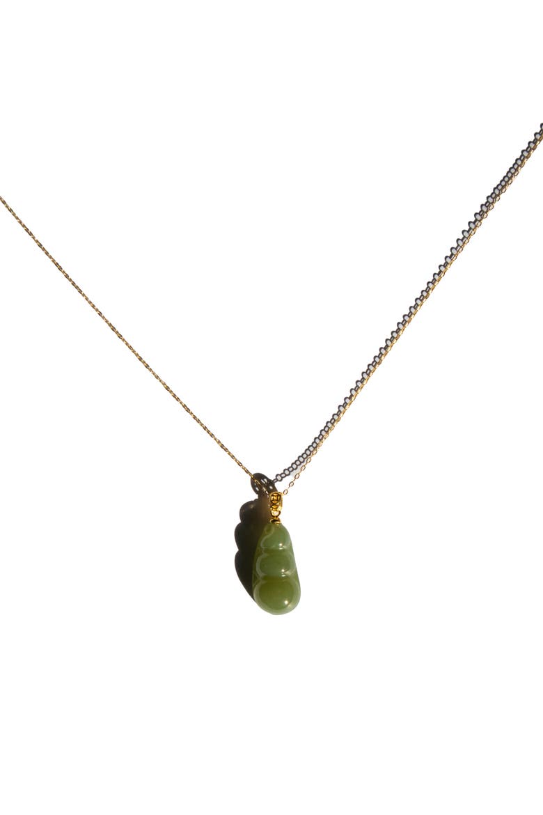 Edamame Jade Pendant Necklace, Alternate, color, Light green