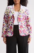 BY DESIGN Botanical Floral Print Notch Lapel Blazer