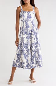 Rebecca Taylor Lena Shine Fit & Flare Dress