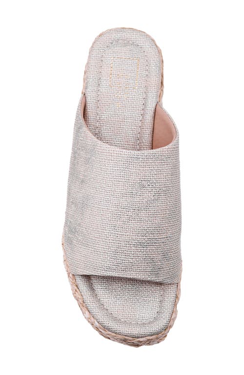 Shushop Lizzie Jute Platform Slide Sandal In White