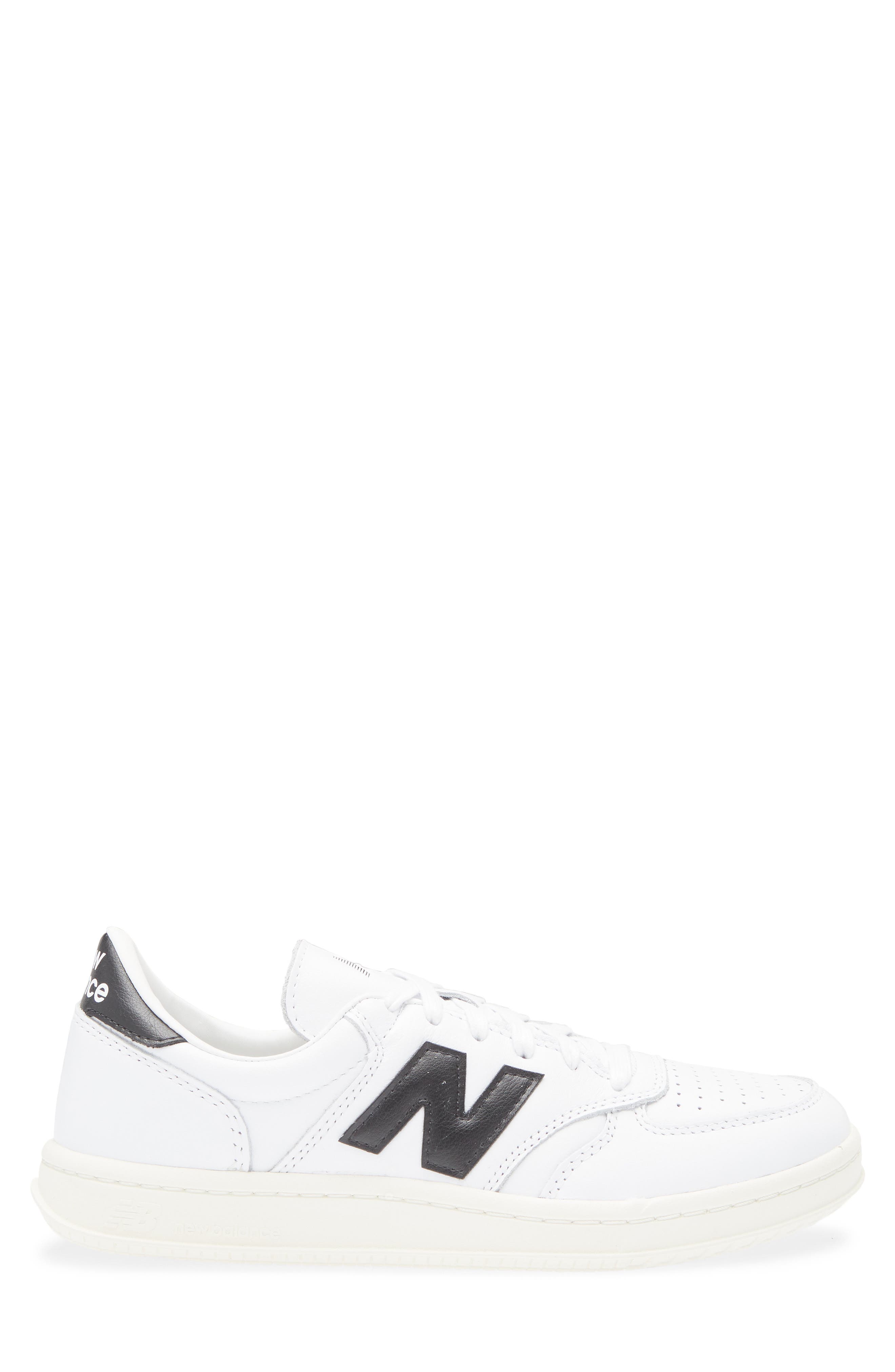 New Balance T500 Tennis Sneaker, Alternate, color, White/ Black