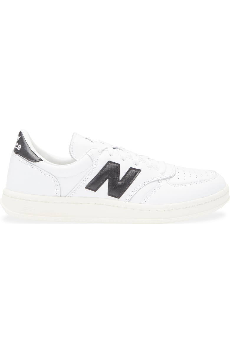 New Balance T500 Tennis Sneaker, Alternate, color, White/ Black