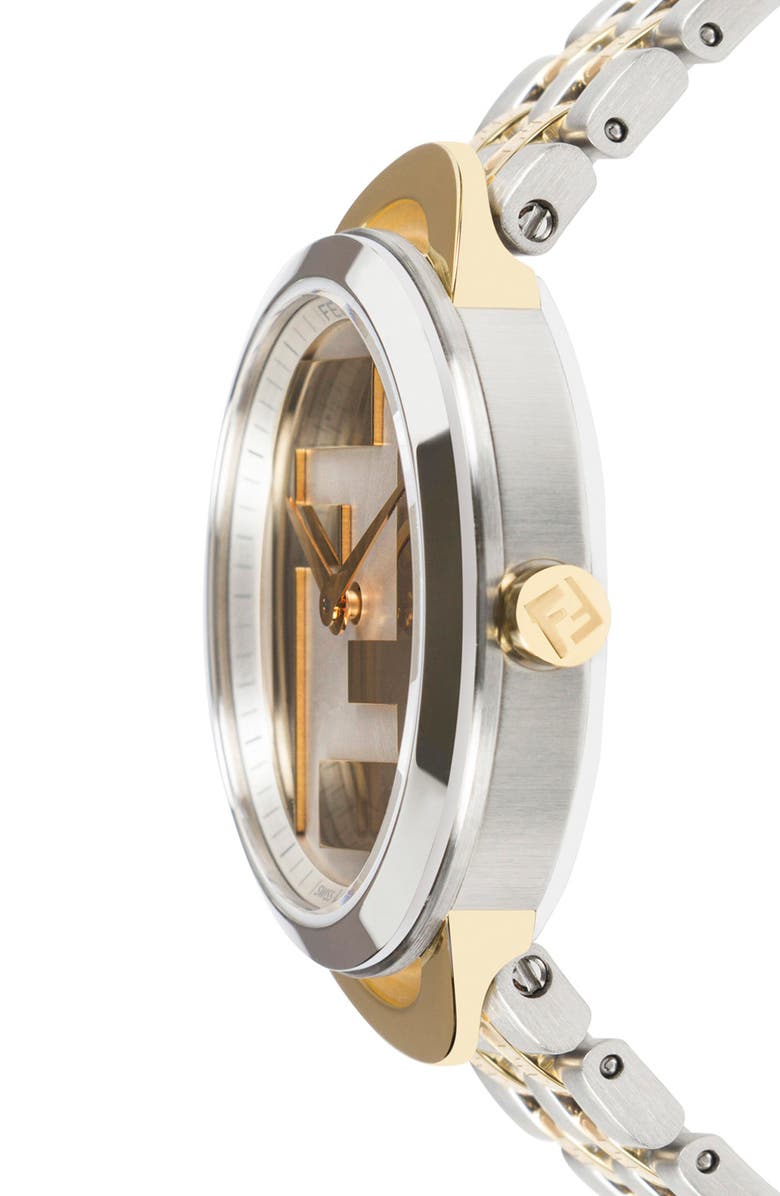 Fendi O'Lock Bracelet Watch, 30mm, Alternate, color, Two Tone