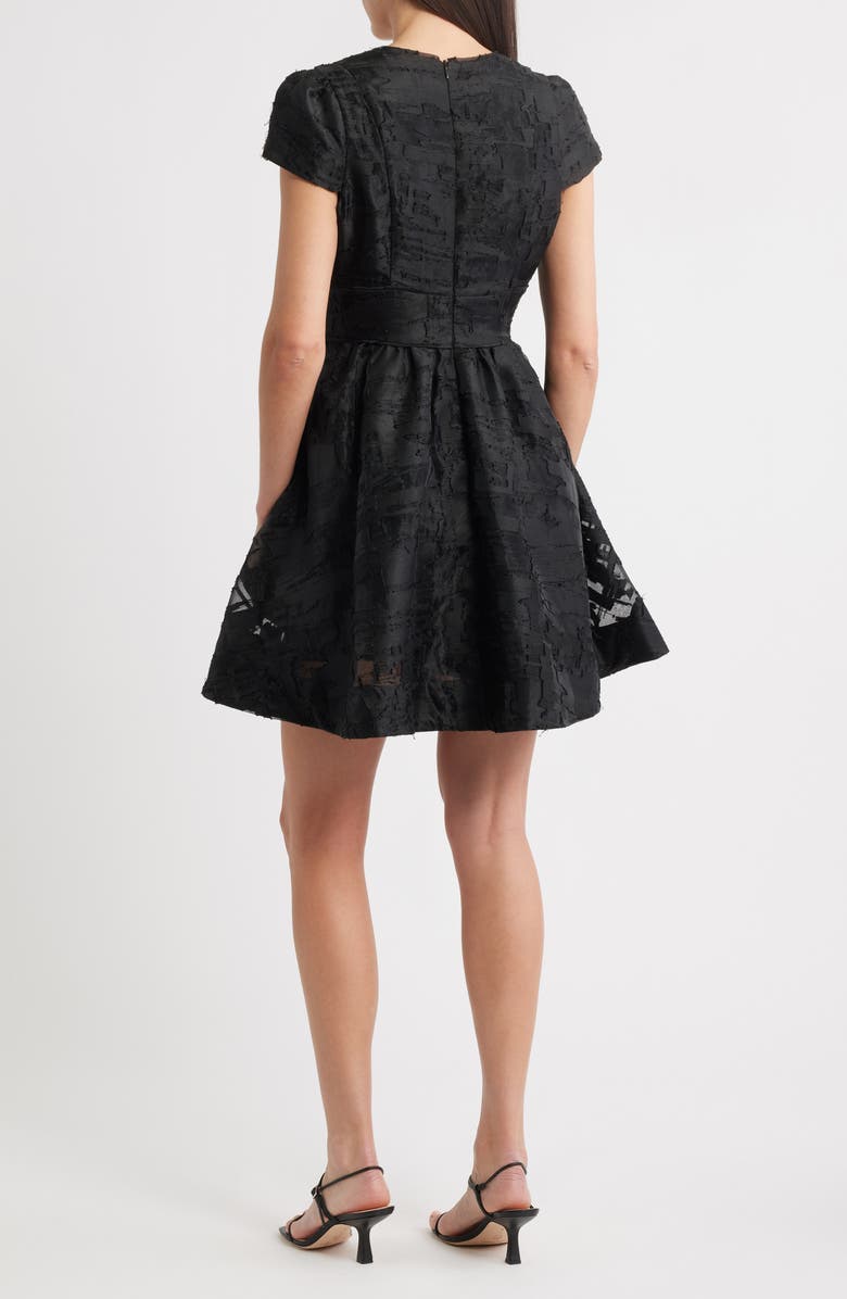 CIEBON Kiara Burnout Satin Fit & Flare Cocktail Dress, Alternate, color, Black