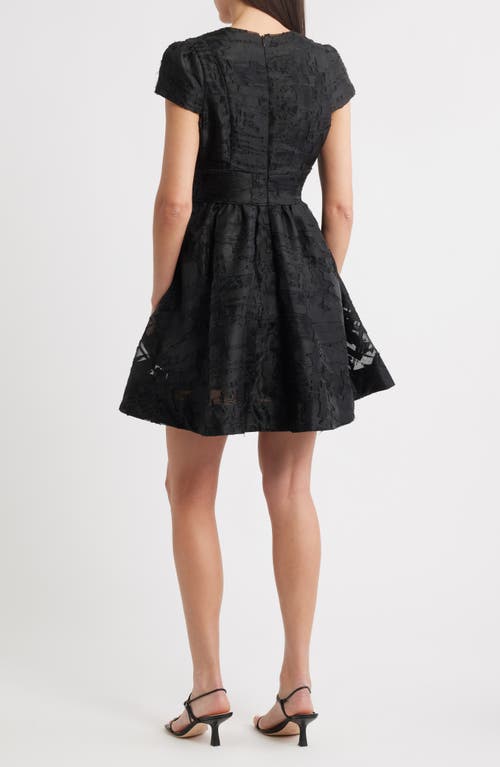Ciebon Kiara Burnout Satin Fit & Flare Cocktail Dress In Black