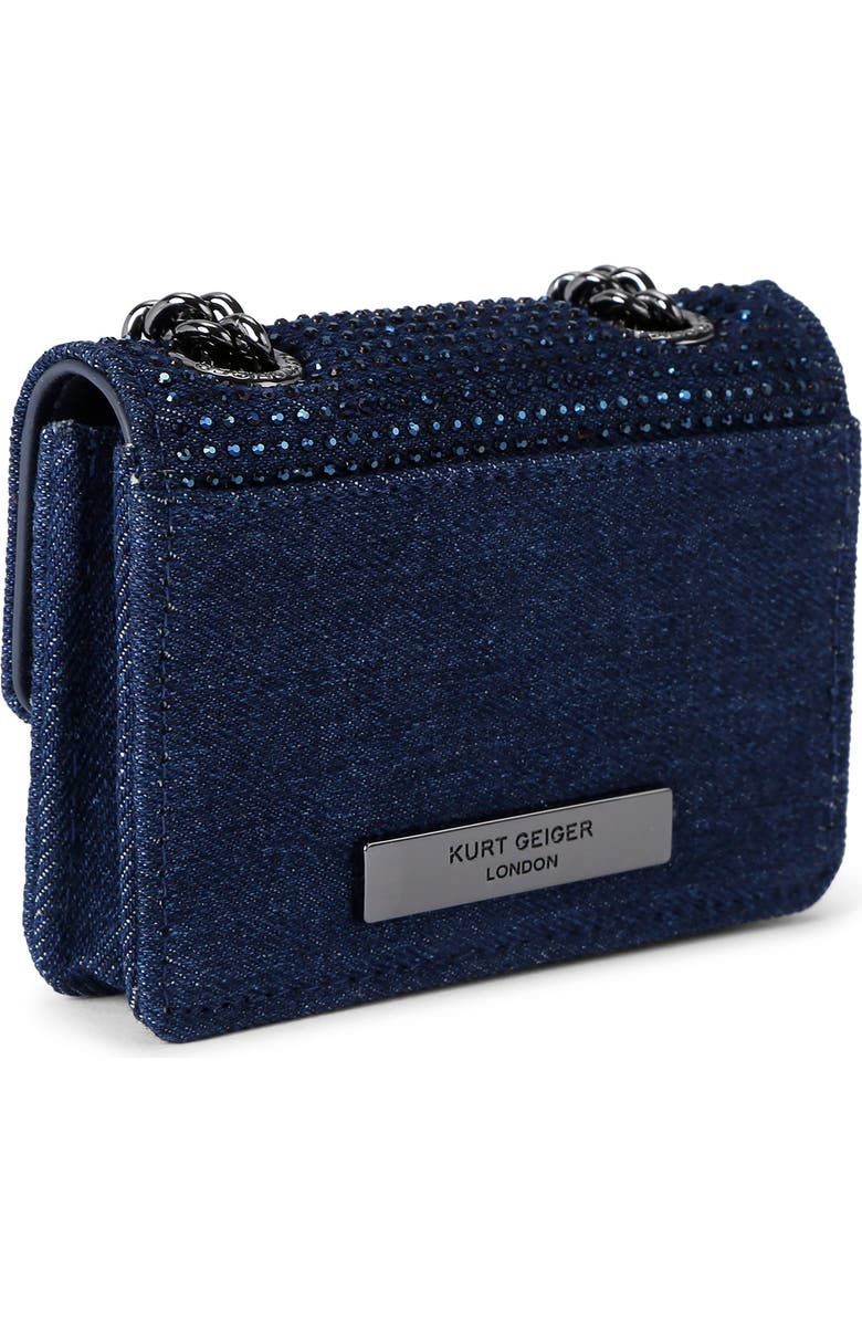 Kurt Geiger London Micro Kensington Embellished Denim Crossbody Bag, Alternate, color,