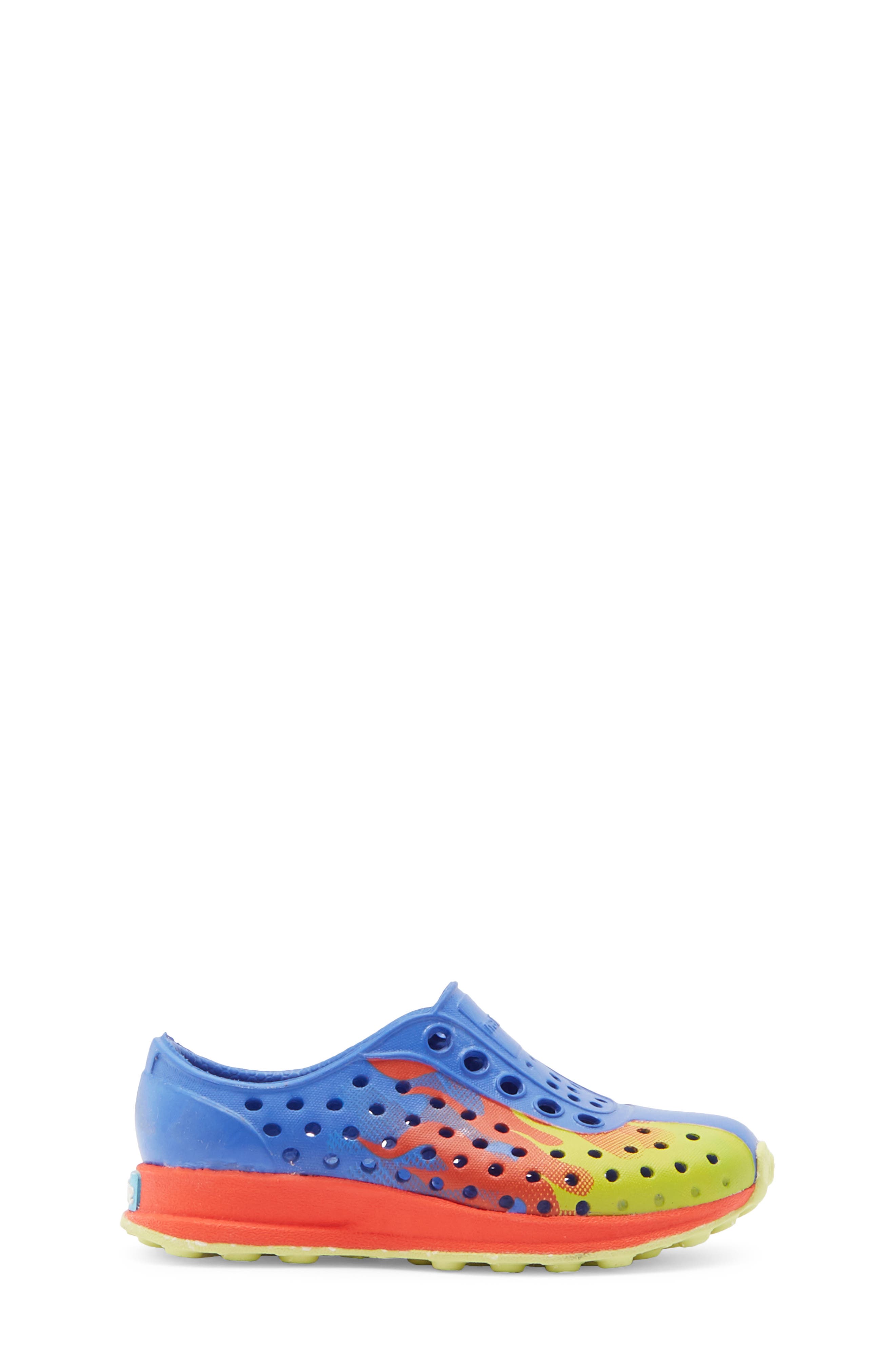Native Shoes Robbie Floral Water Friendly Perforated Slip-On, Alternate, color, Uv Blue/ Red/ Chartreuse Flame