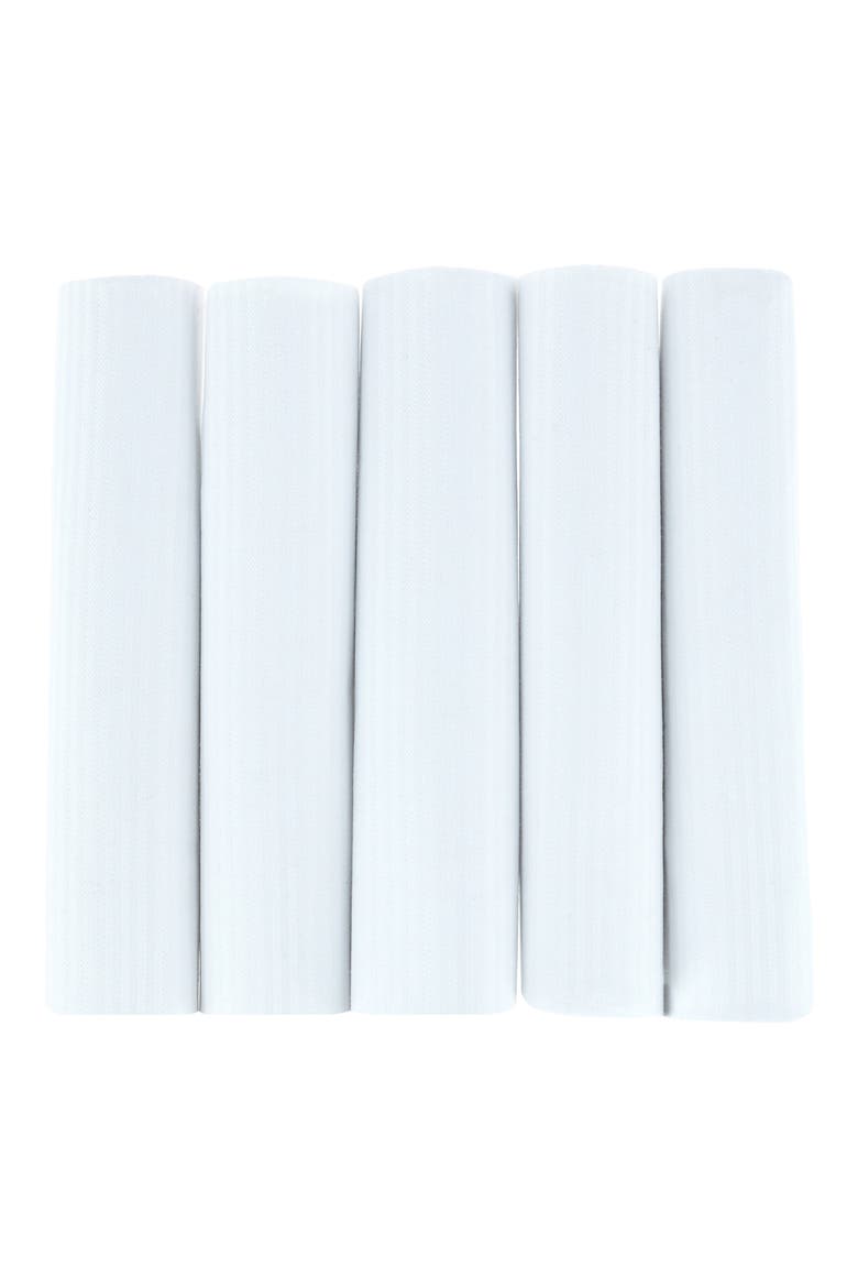 5-Pack Premium Cotton Handkerchiefs Gift Box, Alternate, color, WHITE