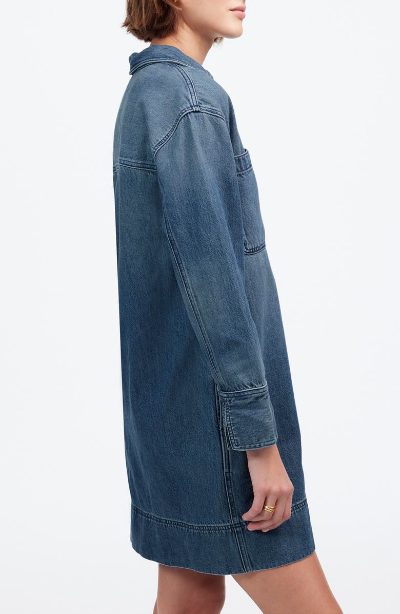 Madewell Airy Denim Edition Popover Minidress, Alternate, color, 