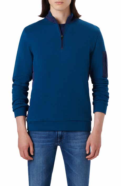 Bugatchi Mixed Media Quarter Zip Pullover