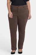 NYDJ Marilyn High Waist Straight Leg Faux Suede Pants