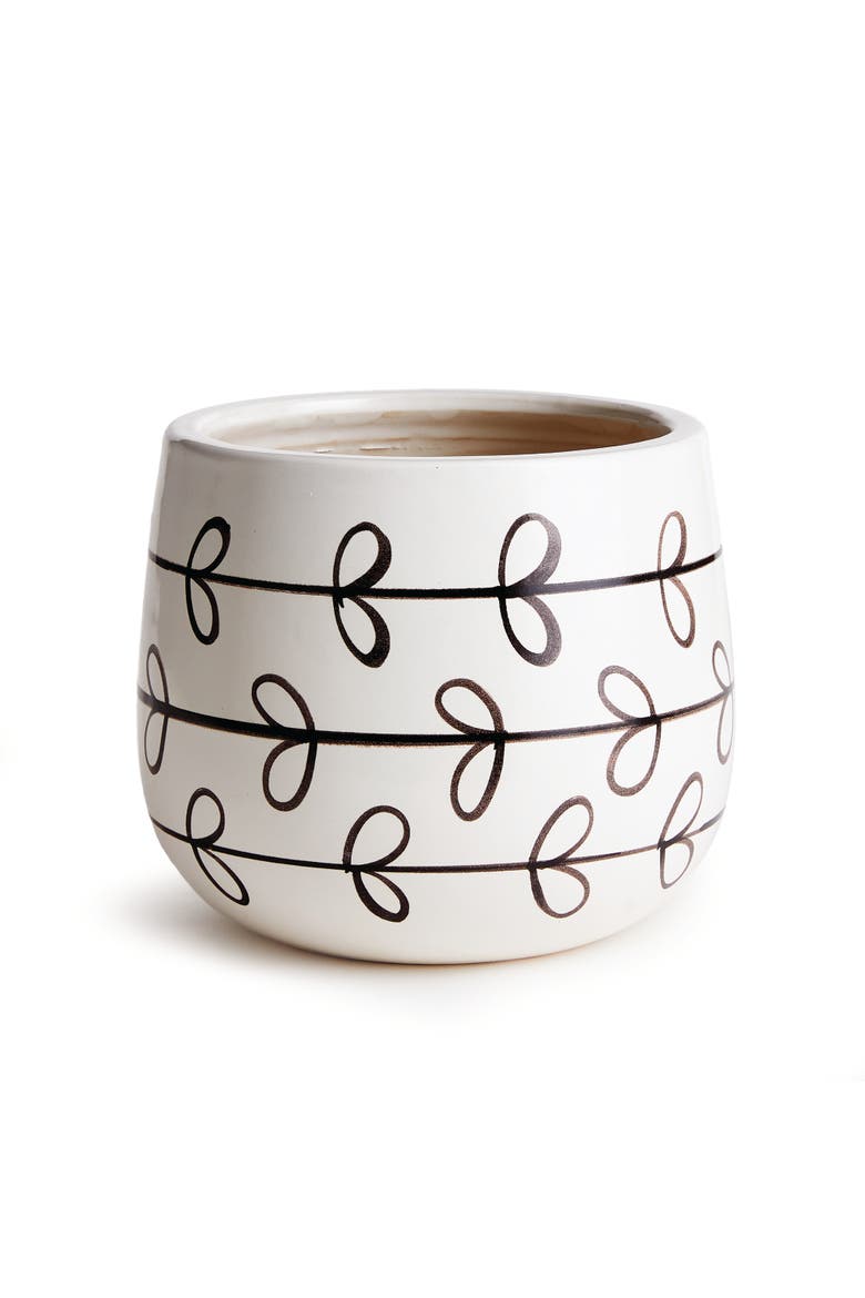 Millie Hand-Painted Pot, Main, color, White