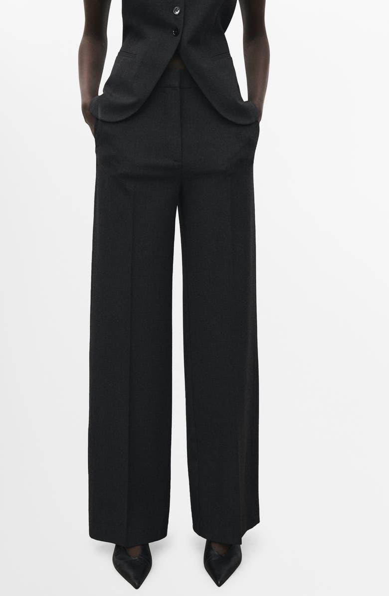 MANGO Mid Rise Flare Jeans, Main, color, Black