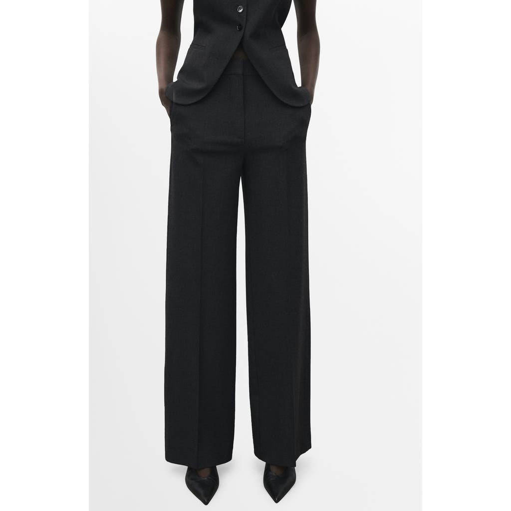 Mango Mid Rise Flare Jeans In Black