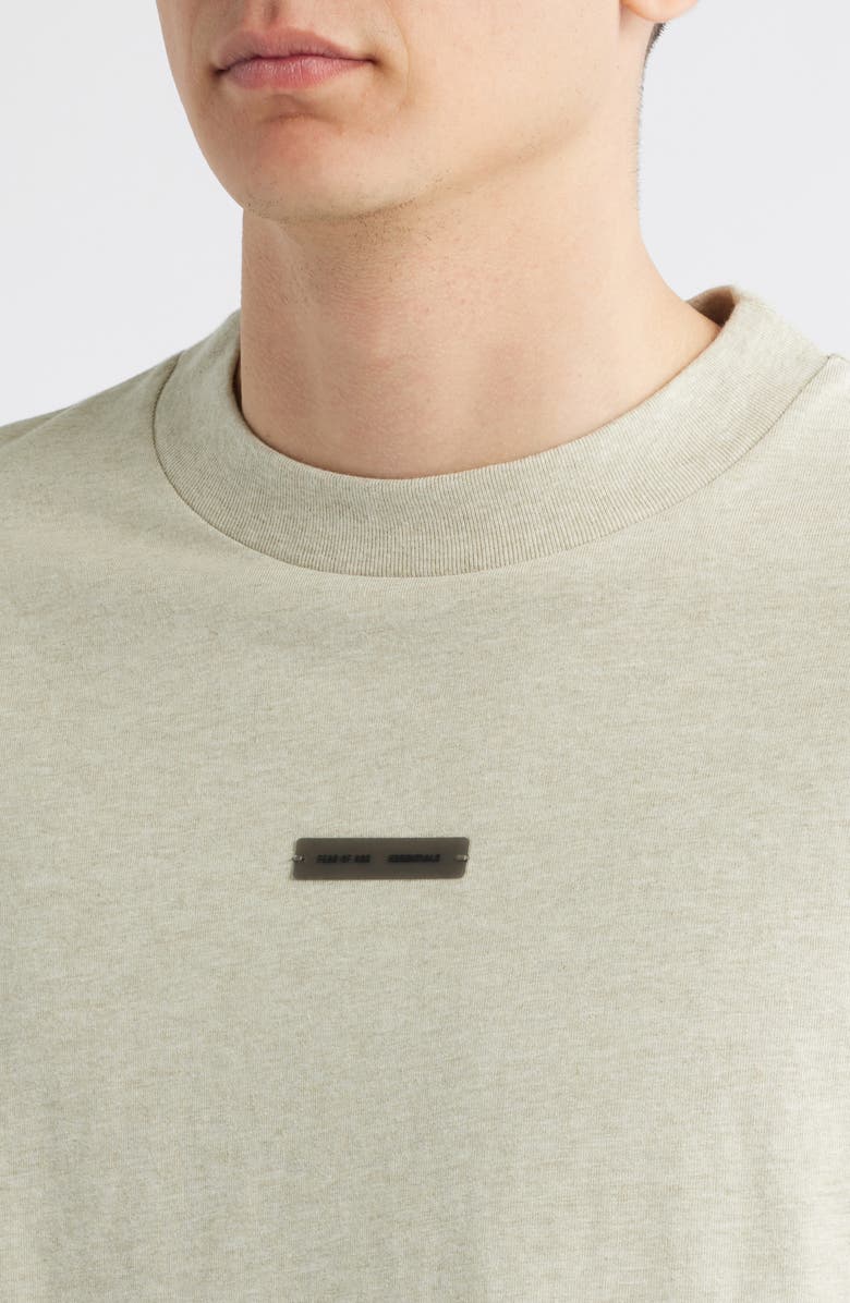 Fear of God Essentials Classic Fit Long Sleeve Logo Graphic T-Shirt, Alternate, color, Heather Stone