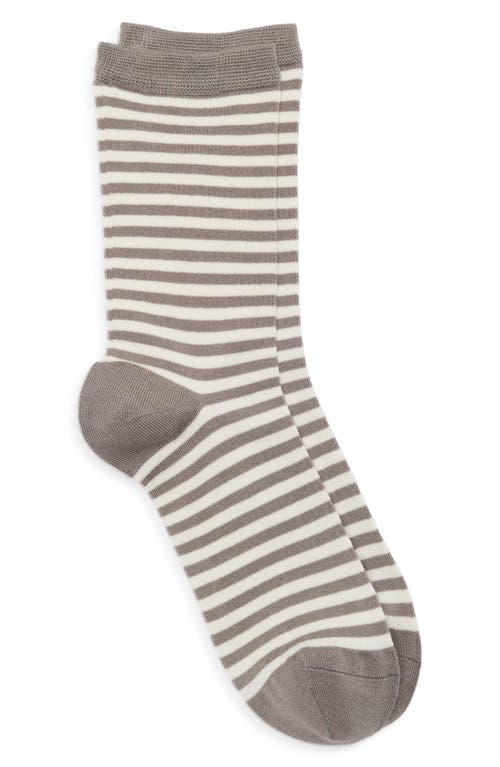 Nordstrom Solid Flat Knit Dress Socks In Tan Driftwood Stripe
