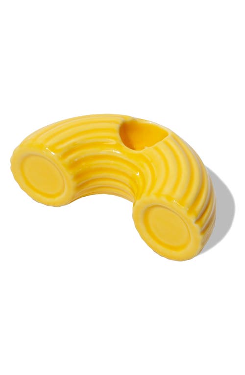 Doiy The Dolce Vita Collection Macaroni Ceramic Candle Holder In Yellow