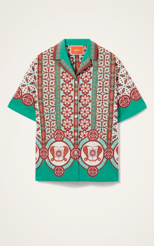 La Doublej Bowling Shirt Placee Pagoda Placée Rust In Multi