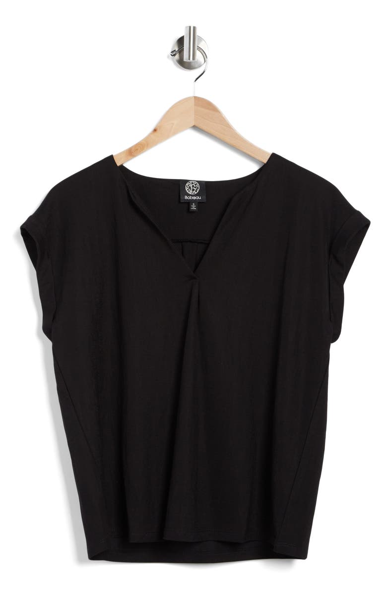 Bobeau Dolman Sleeve Piqué T-Shirt, Alternate, color, Black