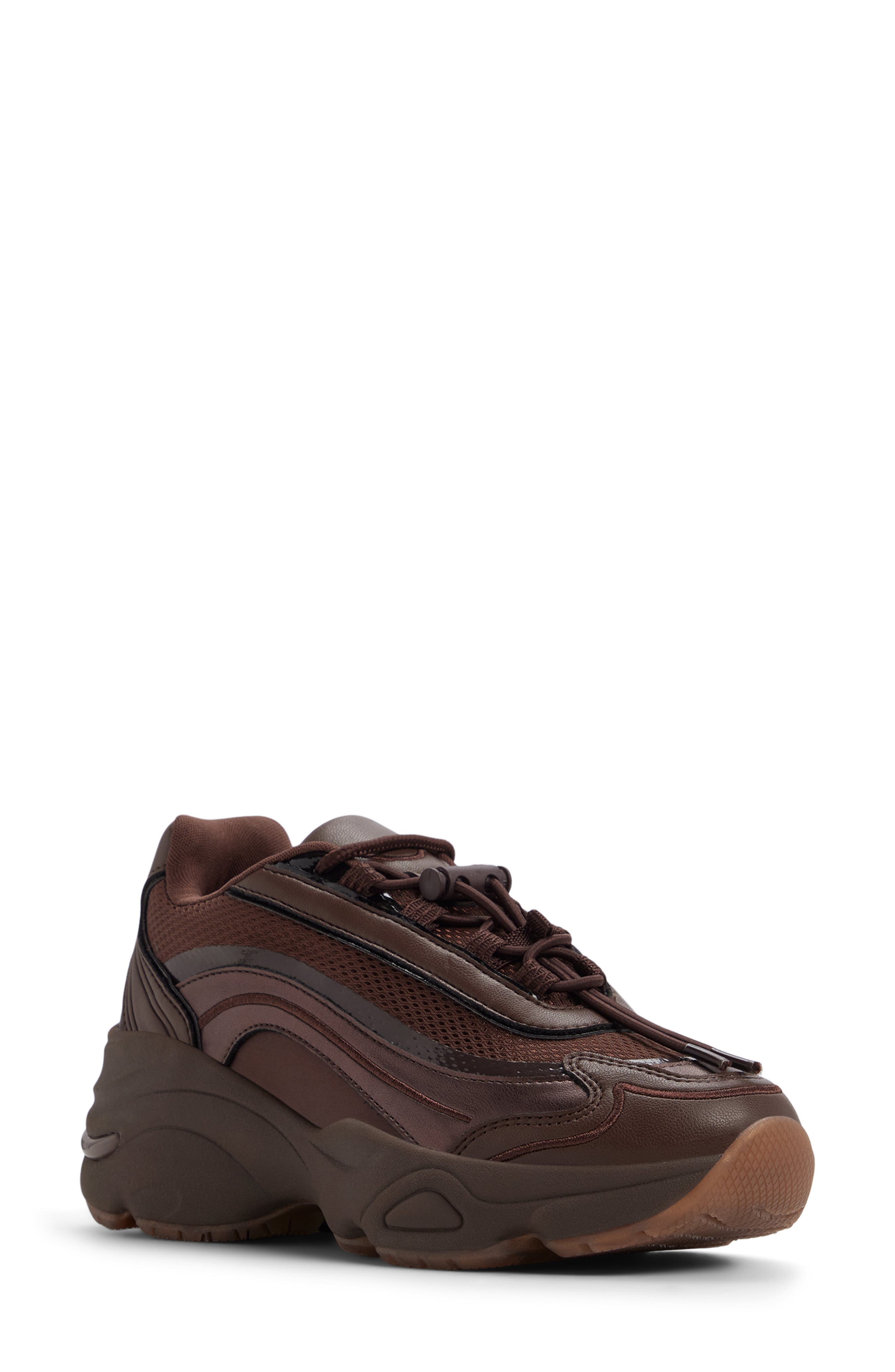 ALDO Kitri Platform Sneaker, Main, color, Dark Brown