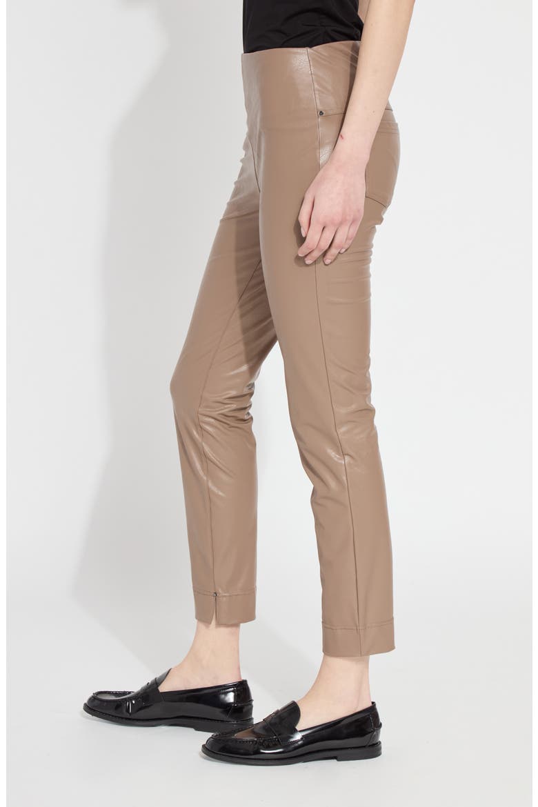 Katherine Faux Leather Toothpick Leggings, Alternate, color, TAUPE