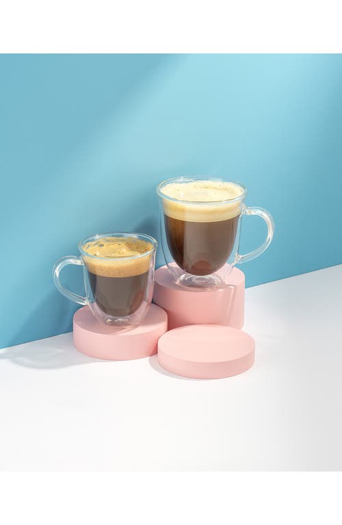 Joyjolt Serene Double Wall Coffee Mugs Set Of 2 In Transparent