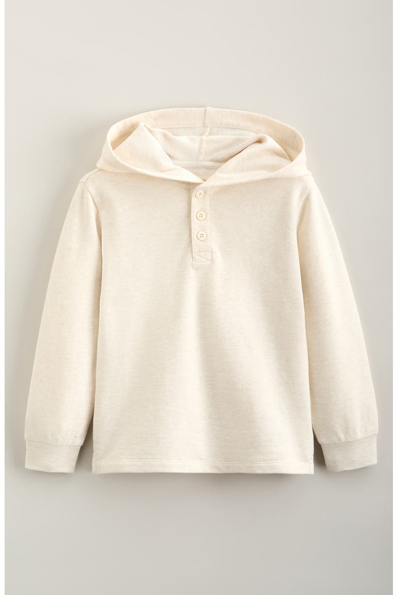Kids' Hooded Cotton Pullover, Main, color, BEIGE OATMEAL