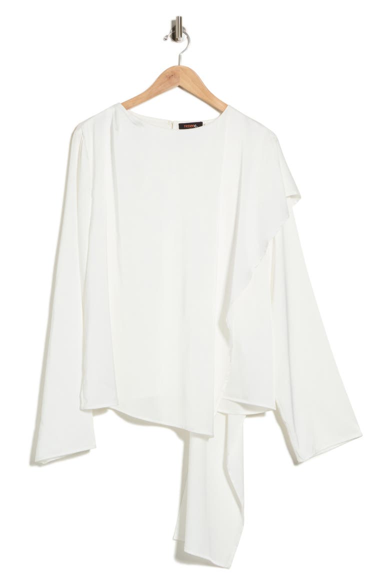 Asymmetrical Layered Ruffle Top, Main, color, IVORY