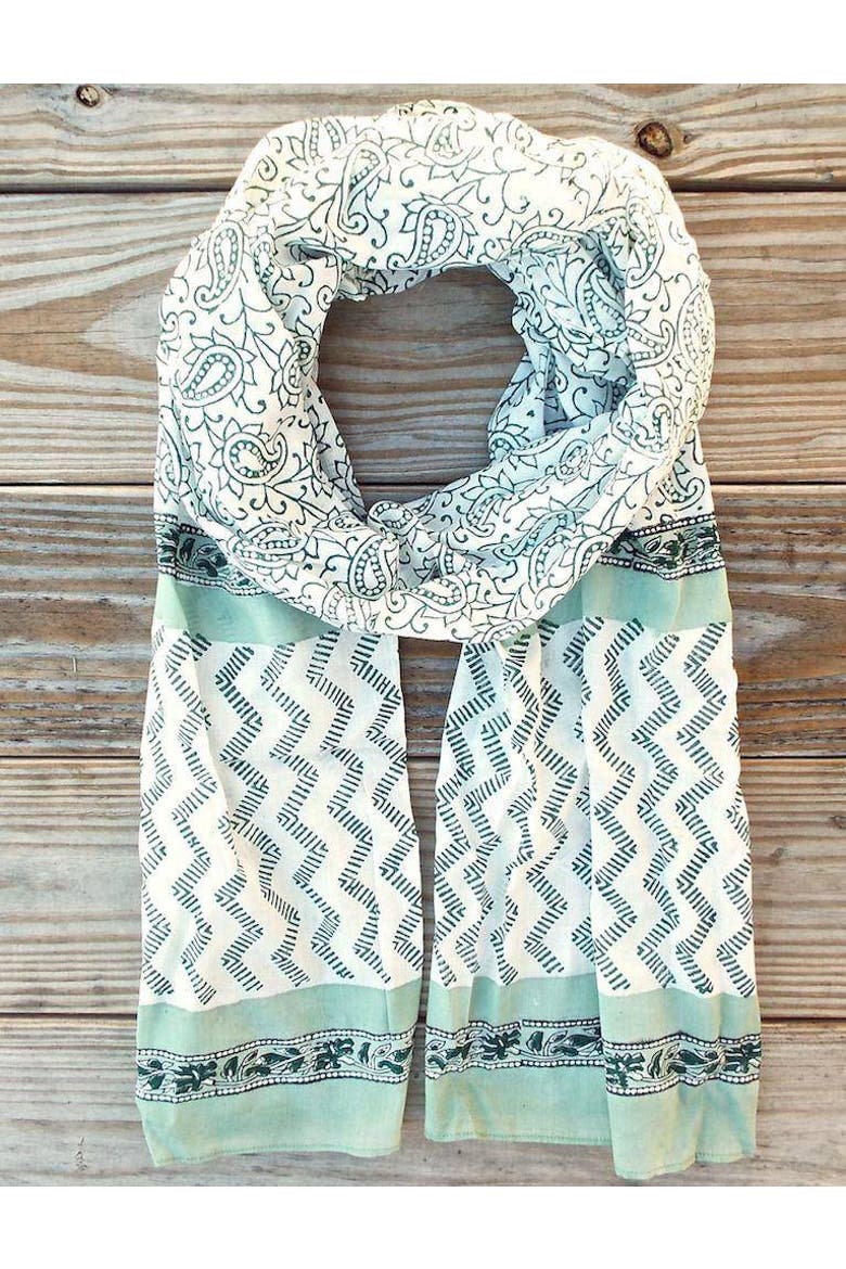 Mint Paisley Scarf, Alternate, color, Mint