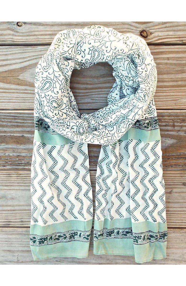 Passion Lilie Mint Paisley Scarf, Alternate, color, Mint
