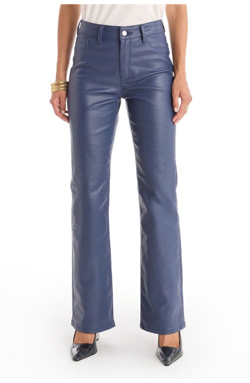 The Noli Shop Aria Coated Flare Jean Petite In Blue