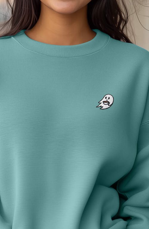 Dalix Spook-a-latte Relaxed Sweatshirt In Arctic Blue