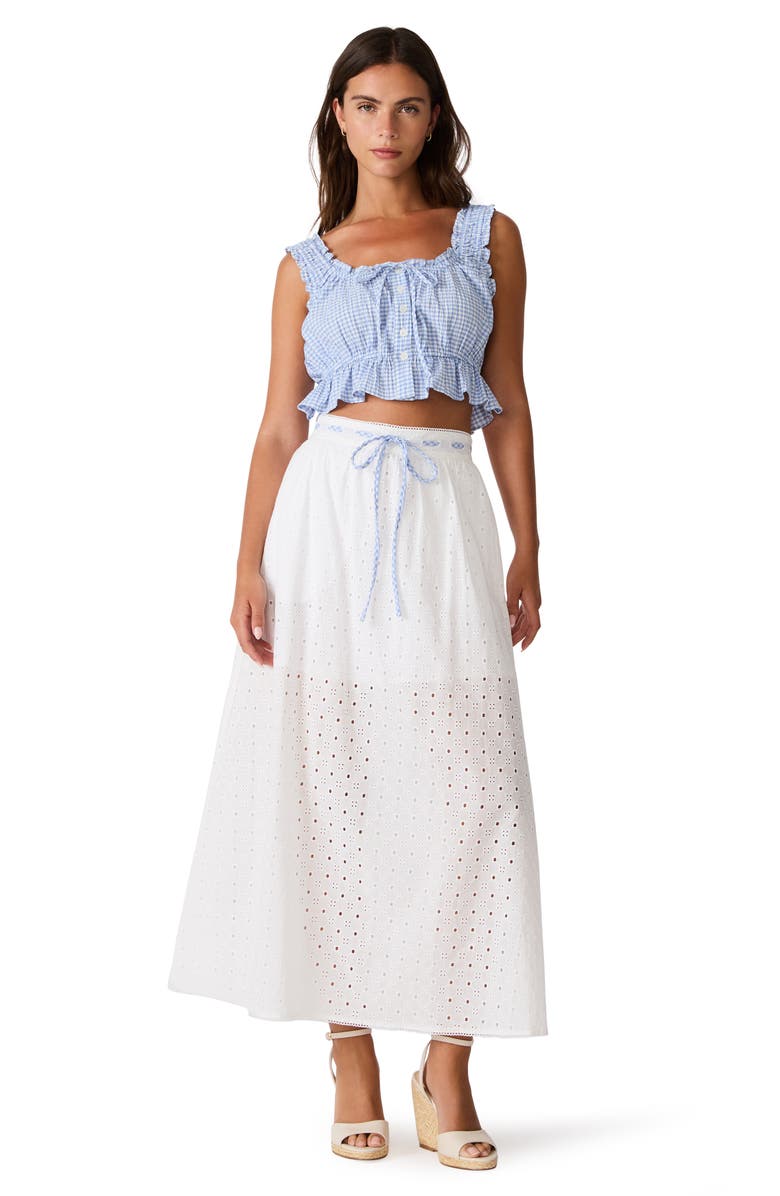 Steve Madden Zana Eyelet Maxi Skirt, Alternate, color, Antique